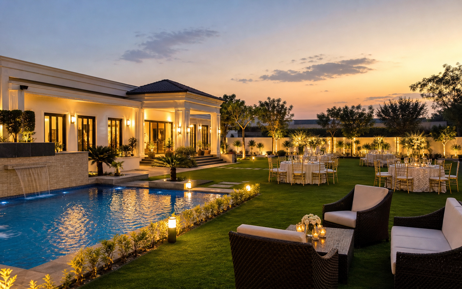 Rani Mahal Farm House lawn and event setup